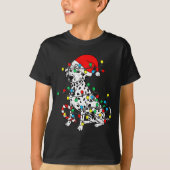 Dalmatian Dog Christmas Lights Santa Xmas Pet Dog T-shirt (Voorkant)