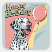 Dalmatian Dog Colorful Vierkante Sticker (Voorkant)