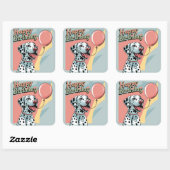 Dalmatian Dog Colorful Vierkante Sticker (Vel)