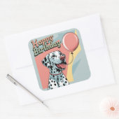 Dalmatian Dog Colorful Vierkante Sticker (Envelop)
