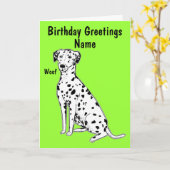 Dalmatian Dog -dagkaart Kaart (Gele Bloem)