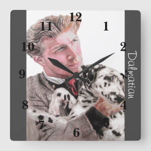 Dalmatian Dog Dogs Art Animal Childs Nursery Clock Vierkante Klok