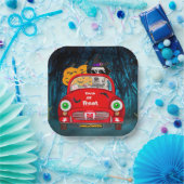 Dalmatian Dog Driving Car Scary Halloween Papieren Bordje (Feest)