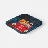 Dalmatian Dog Driving Car Scary Halloween Papieren Bordje (Gebogen)