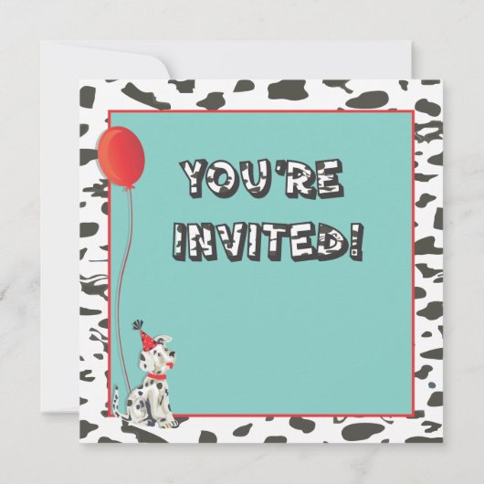 Dalmatian Dog en Puppy Birthday Party Kaart (Achterkant)