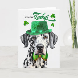 Dalmatian Dog Feelin' Lucky St Patrick's Day Feestdagen Kaart