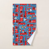 Dalmatian Dog Firetruck brandweermannen Kinder Pat Bad Handdoek (Handdoek)