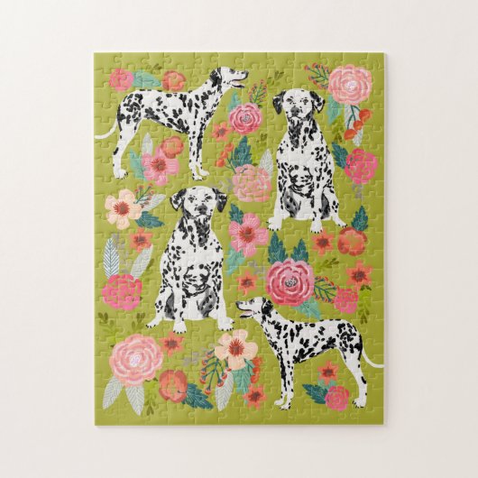 Dalmatian Dog Floral Puzzle Legpuzzel (Verticaal)