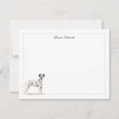 Dalmatian Dog Gray Border Personalized Notitiekaartje (Voorkant)