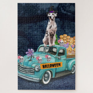 Dalmatian Dog Halloween Truck Scary Night Legpuzzel