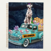 Dalmatian Dog Halloween Truck Scary Night Planner (Voorkant)