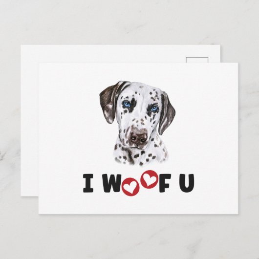 Dalmatian Dog ik wil je Feestdagenkaart (Voorkant / Achterkant)