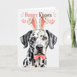 Dalmatian Dog in Bunny Ears voor Pasen Feestdagen Kaart