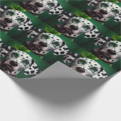 Dalmatian Dog in St. Patrick's Day Dress Cadeaupapier (Hoek)