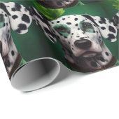 Dalmatian Dog in St. Patrick's Day Dress Cadeaupapier (Rol Hoek)