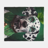 Dalmatian Dog in St. Patrick's Day Dress Fleece Deken (Voorkant (Horizontaal))