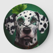 Dalmatian Dog in St. Patrick's Day Dress Grote Klok (Voorkant)