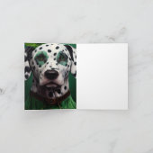 Dalmatian Dog in St. Patrick's Day Dress Kaart (Binnen)