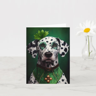 Dalmatian Dog in St. Patrick's Day Dress Kaart