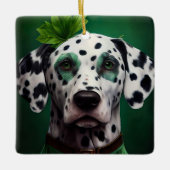 Dalmatian Dog in St. Patrick's Day Dress Keramisch Ornament (Voorkant)