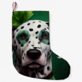 Dalmatian Dog in St. Patrick's Day Dress Kleine Kerstsok (Voorkant)