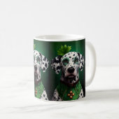 Dalmatian Dog in St. Patrick's Day Dress Koffiemok (Voorkant rechts)