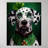 Dalmatian Dog in St. Patrick's Day Dress Poster (Voorkant)