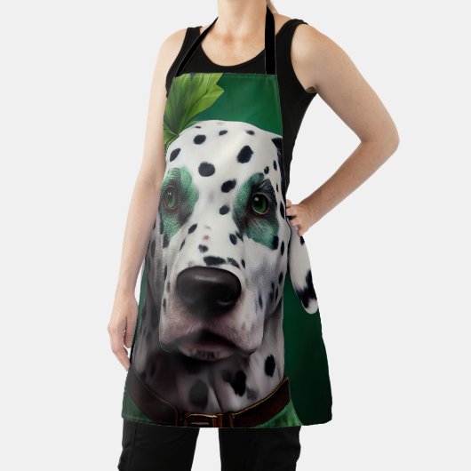 Dalmatian Dog in St. Patrick's Day Dress Schort (Insitu)