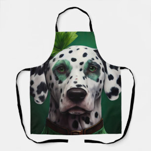 Dalmatian Dog in St. Patrick's Day Dress Schort