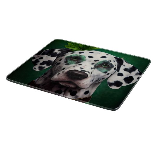 Dalmatian Dog in St. Patrick's Day Dress Snijplank (Hoek)