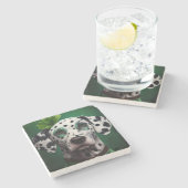 Dalmatian Dog in St. Patrick's Day Dress Stenen Onderzetter (Zijkant)