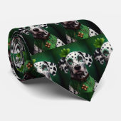 Dalmatian Dog in St. Patrick's Day Dress Stropdas (Opgerold)