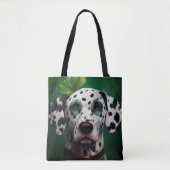 Dalmatian Dog in St. Patrick's Day Dress Tote Bag (Voorkant)