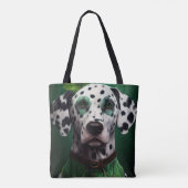Dalmatian Dog in St. Patrick's Day Dress Tote Bag (Achterkant)