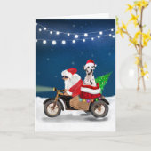 Dalmatian Dog kerstkerstkerstman Kaart (Gele Bloem)