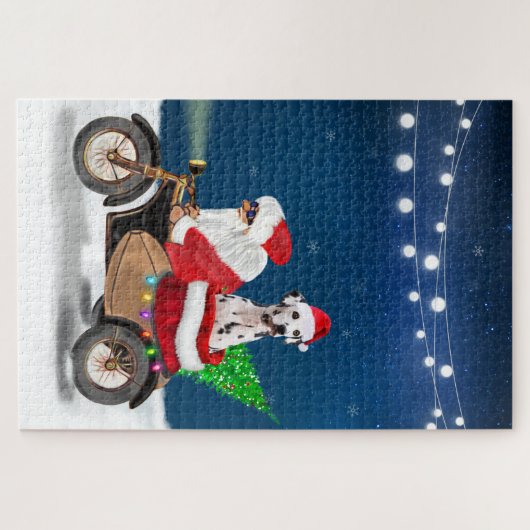 Dalmatian Dog kerstkerstkerstman Legpuzzel (Horizontaal)