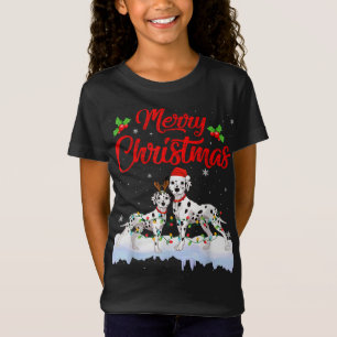 Dalmatian Dog kerstlampjes Funny Pet Santa Xma T-shirt