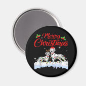 Dalmatian Dog kerstlampjes kerstmis kerstmis kerst Magneet (Voorkant / Achterkant)