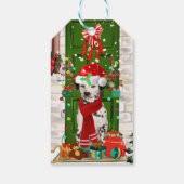 Dalmatian Dog Kerstmis Cadeaulabel (Achterkant)