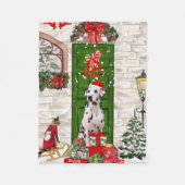 Dalmatian Dog Kerstmis Fleece Deken (Voorkant)