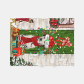 Dalmatian Dog Kerstmis Fleece Deken (Voorkant (Horizontaal))