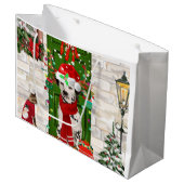 Dalmatian Dog Kerstmis Groot Cadeauzakje (Voorkant Gekanteld)