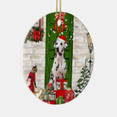 Dalmatian Dog Kerstmis Keramisch Ornament (Rechts)