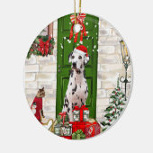 Dalmatian Dog Kerstmis Keramisch Ornament (Links)