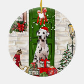 Dalmatian Dog Kerstmis Keramisch Ornament (Achterkant)
