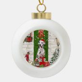 Dalmatian Dog Kerstmis Keramische Bal Ornament (Voorkant)