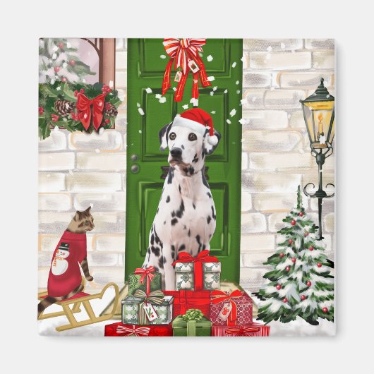 Dalmatian Dog Kerstmis Magneet (Voorkant)