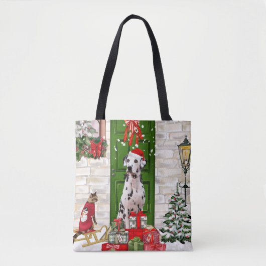 Dalmatian Dog Kerstmis Tote Bag (Voorkant)