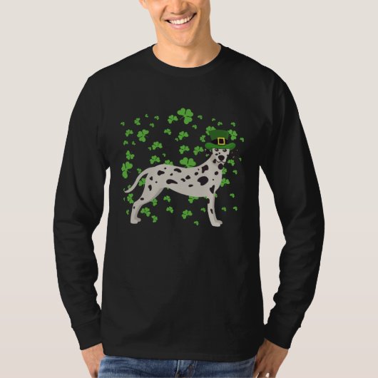 Dalmatian Dog Leprechaun Shamrock St Patricks Day T-shirt (Voorkant)
