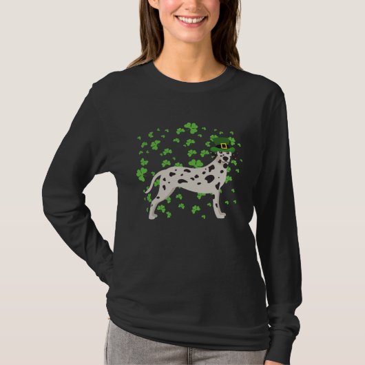 Dalmatian Dog Leprechaun Shamrock St Patricks Day T-shirt (Voorkant)